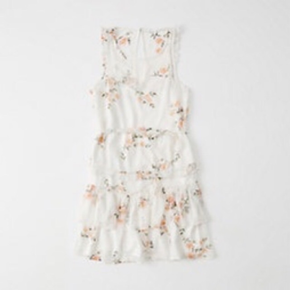 Abercrombie & Fitch White Floral Ruffle Dress